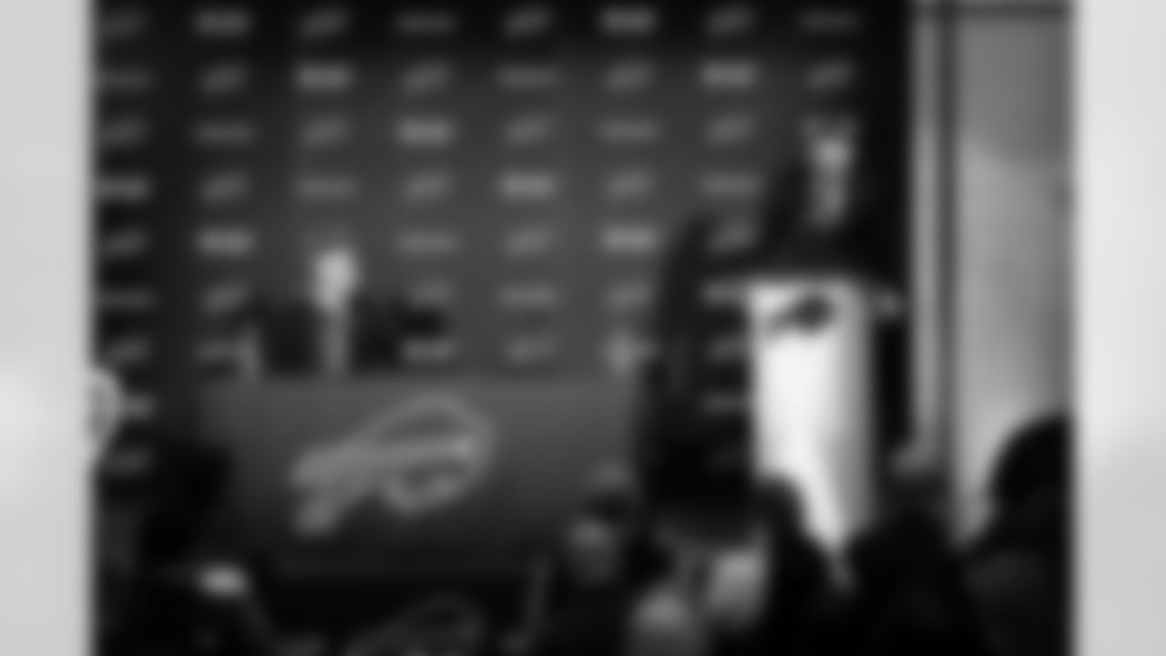 Joe Brady's Head Coach Introduction, January 29, 2026 at Buffalo Bills Training Center.