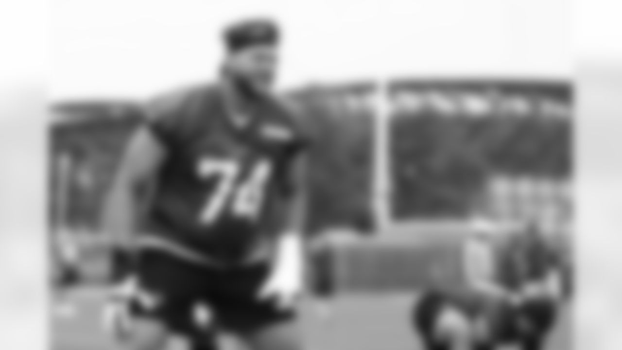 Ryan Van Demark (74). Buffalo Bills Mandatory Minicamp, June 12, 2025 at the Buffalo Bills Training Center.