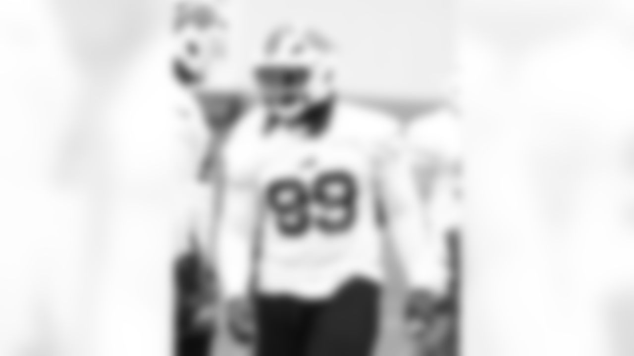 Larry Ogunjobi (99). Buffalo Bills OTA workouts, May 27, 2025 at the Buffalo Bills Training Center.