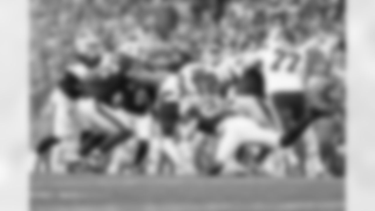 Greg Rousseau (50), Joey Bosa (97). Buffalo Bills vs Kansas City Chiefs, Regular Season, November 02, 2025 at Highmark Stadium.