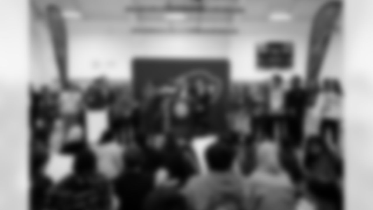 Damar Hamlin and U.S. Senate Majority Leader Chuck Schumer announce the HEARTS Act, December 09, 2024 at Cheektowaga Central High School.