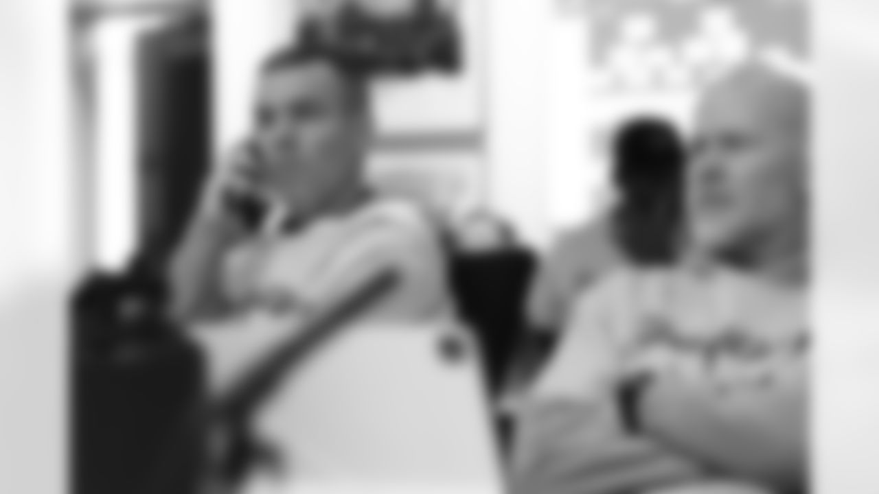 Brandon Beane, Sean McDermott. Scenes from the Buffalo Bills draft room during Rounds 4-7 of the 2025 NFL Draft at the Buffalo Bills Training Center on April 26, 2025.