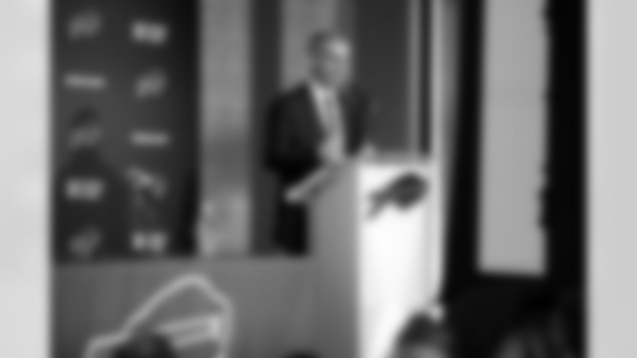 Joe Brady's Head Coach Introduction, January 29, 2026 at Buffalo Bills Training Center.