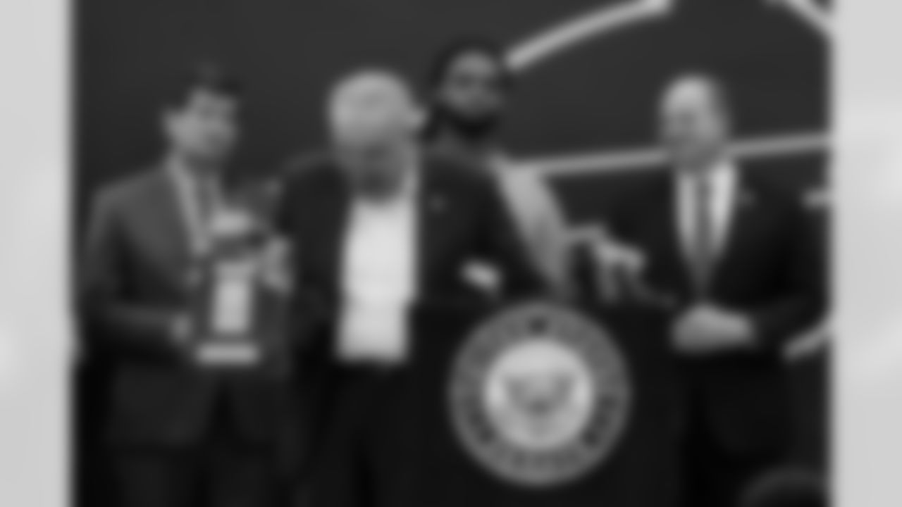 Damar Hamlin and U.S. Senate Majority Leader Chuck Schumer announce the HEARTS Act, December 09, 2024 at Cheektowaga Central High School.
