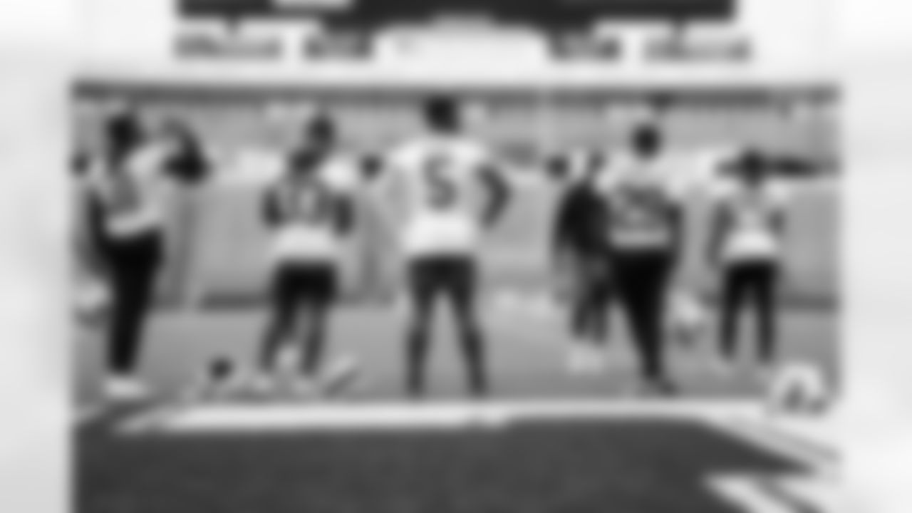 Rasul Douglas (31), Te'Cory Couch (33), Kaiir Elam (5), Brandon Codrington (29) , Daequan Hardy (25). Buffalo Bills week 3 Saturday practice, September 21, 2024 at Highmark Stadium.