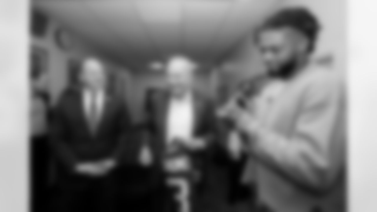 Damar Hamlin and U.S. Senate Majority Leader Chuck Schumer announce the HEARTS Act, December 09, 2024 at Cheektowaga Central High School.