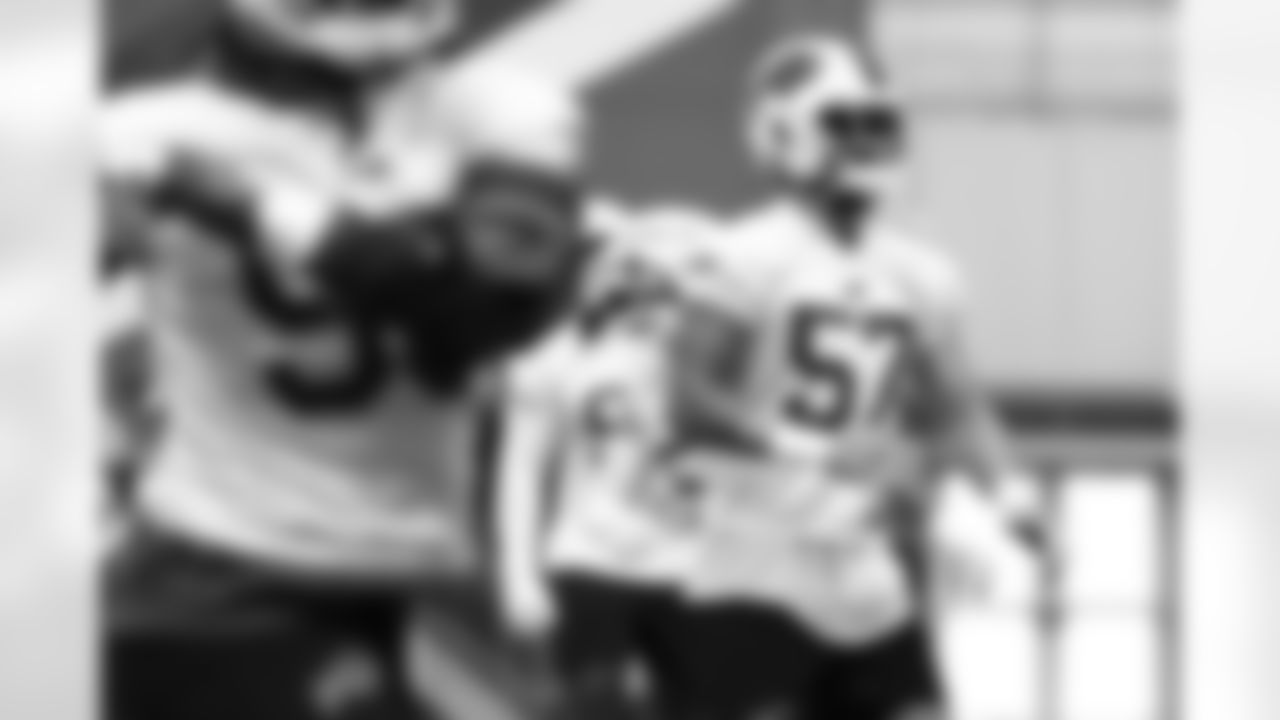 A.J. Epenesa (57). Buffalo Bills Week 9 Practice, October 30, 2025 at the Buffalo Bills Training Center.