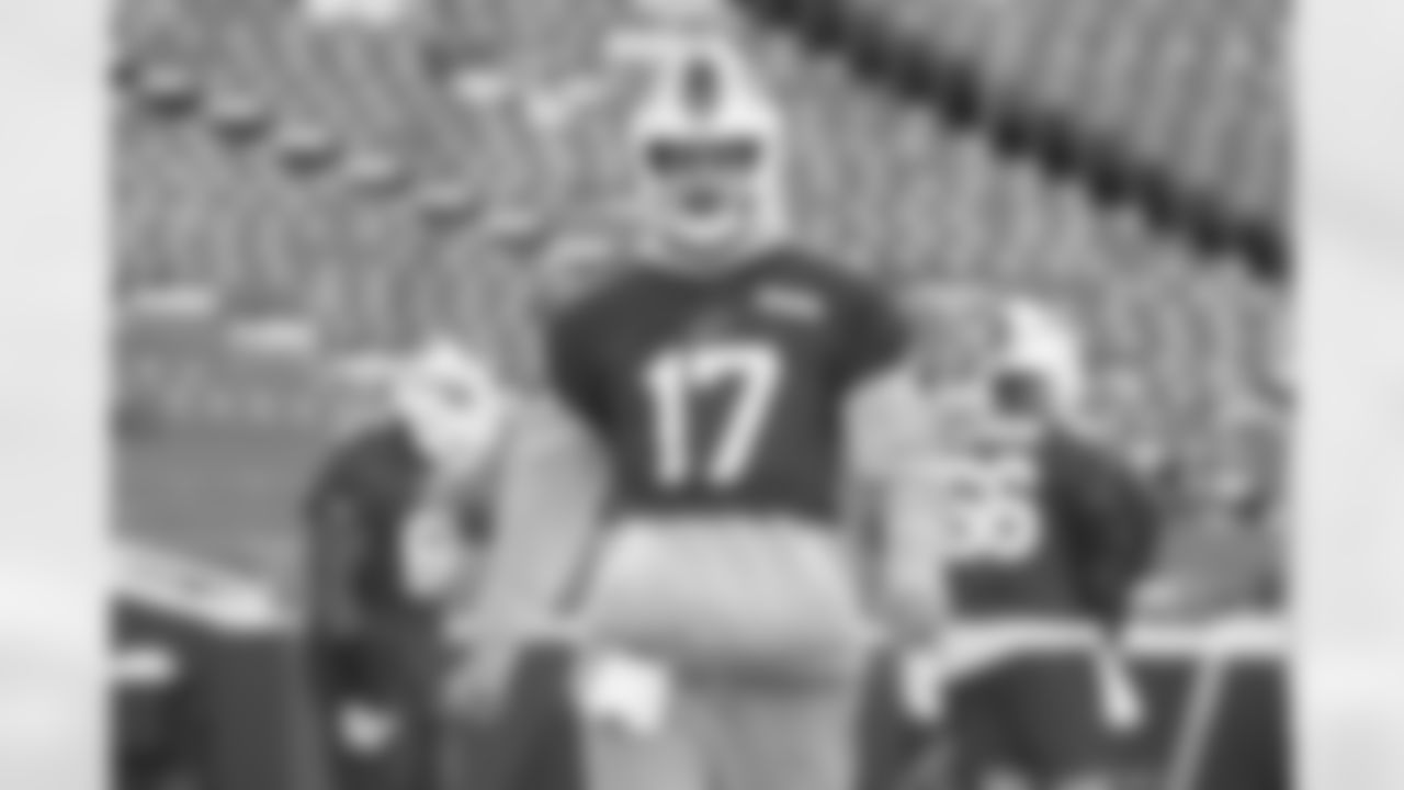 Josh Allen (17). Buffalo Bills Week 14 Practice, December 05, 2025 at Highmark Stadium.