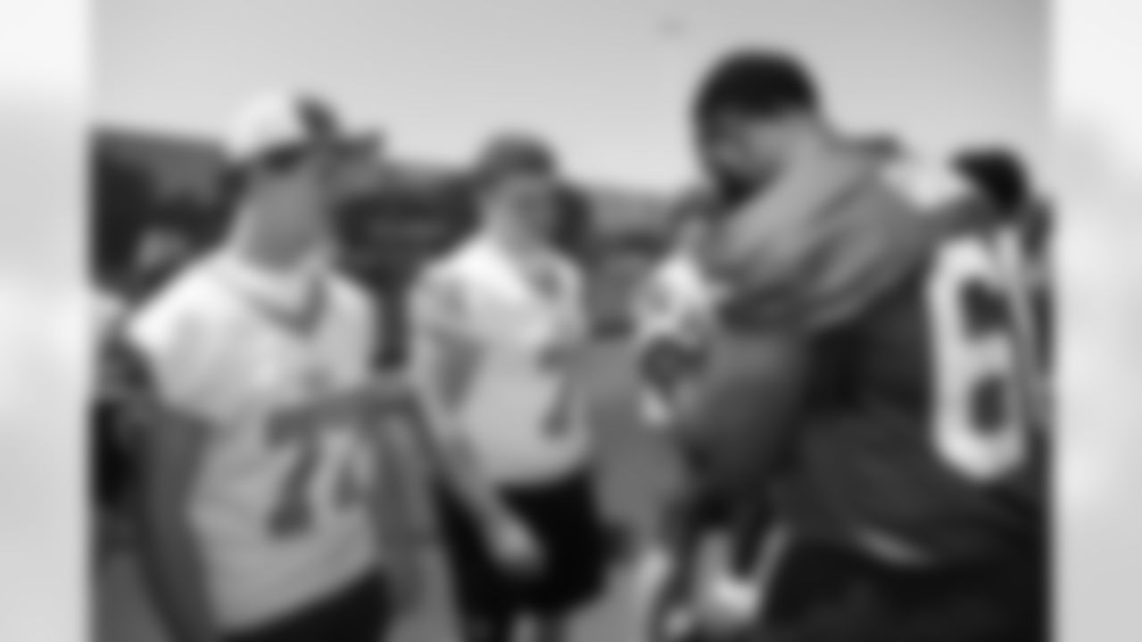 Buffalo Bills players meet three New York State Championship teams during Mandatory Minicamp, June 10, 2025 at the Buffalo Bills Training Center. Webster Schroeder Flag Football - 2025 Class B Champions, Pioneer Flag Football - 2025 Class C Champions and Clymer/Sherman/Panama Football - 2024 Class D Champions.