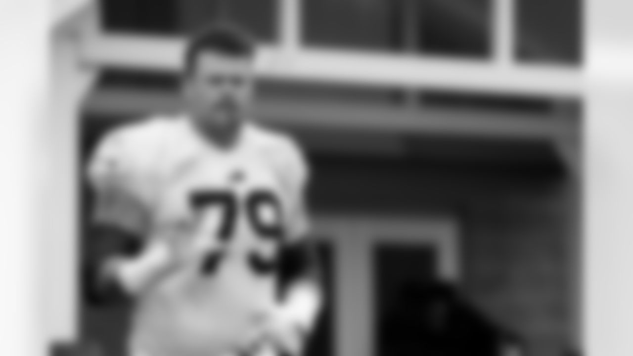 Spencer Brown (79). Buffalo Bills Training Camp, August 20, 2025 at Buffalo Bills Training Facility.