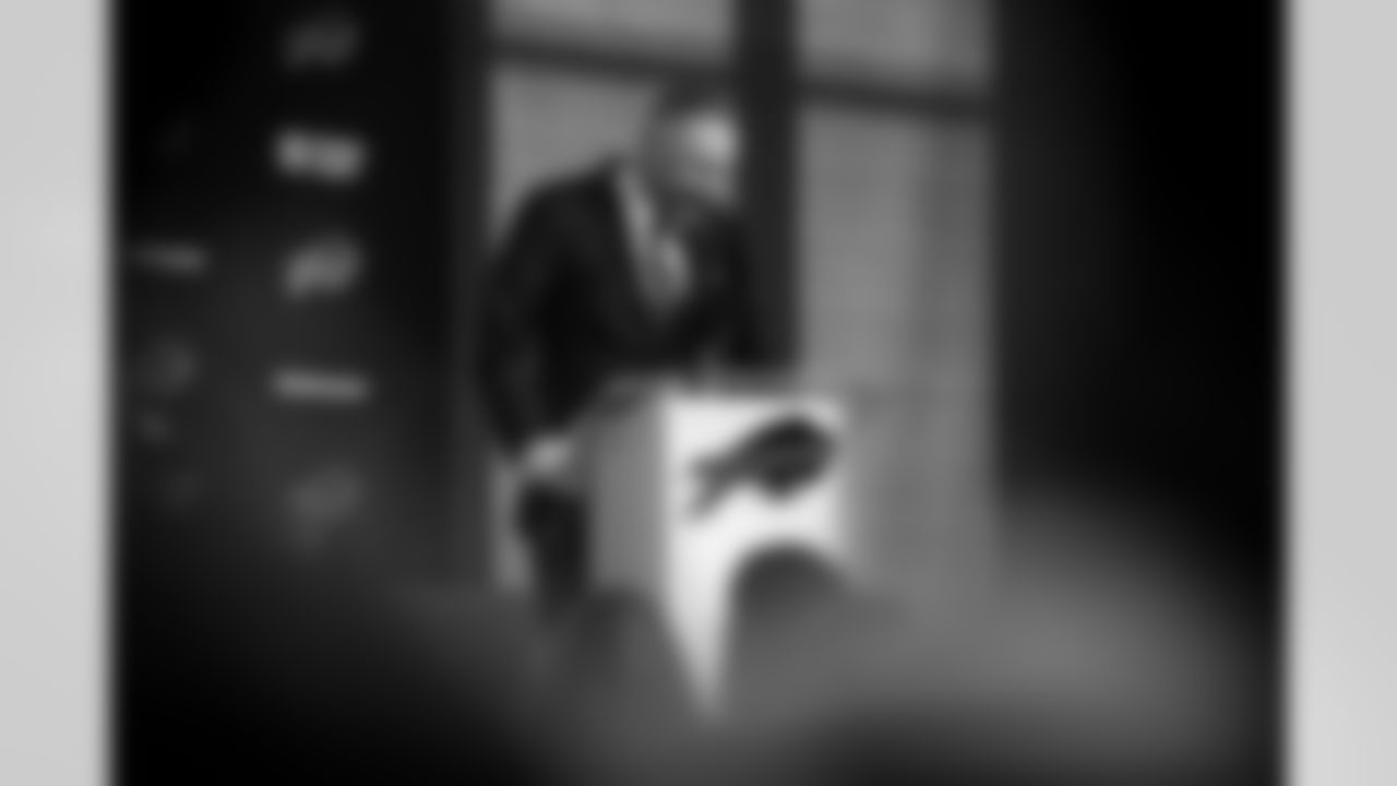 Joe Brady's Head Coach Introduction, January 29, 2026 at Buffalo Bills Training Center.