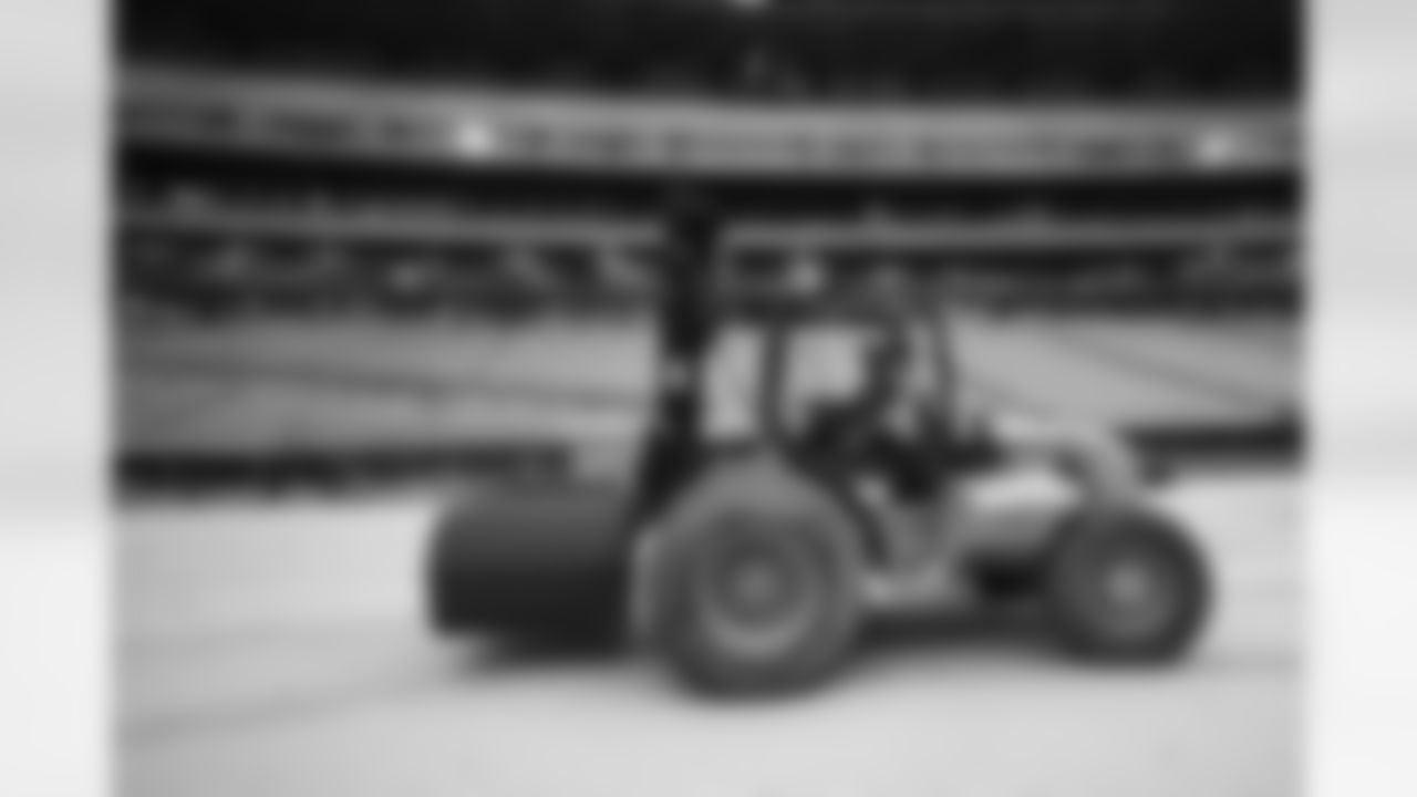 Crews lay the first sod at New Highmark Stadium, October 07, 2025.