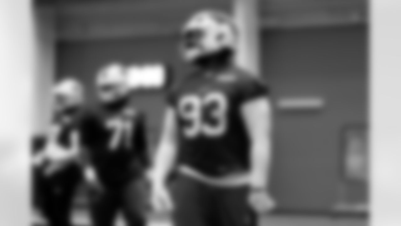 Zion Logue (93). Buffalo Bills Week 13 Practice, November 28, 2025 at Buffalo Bills Training Center.