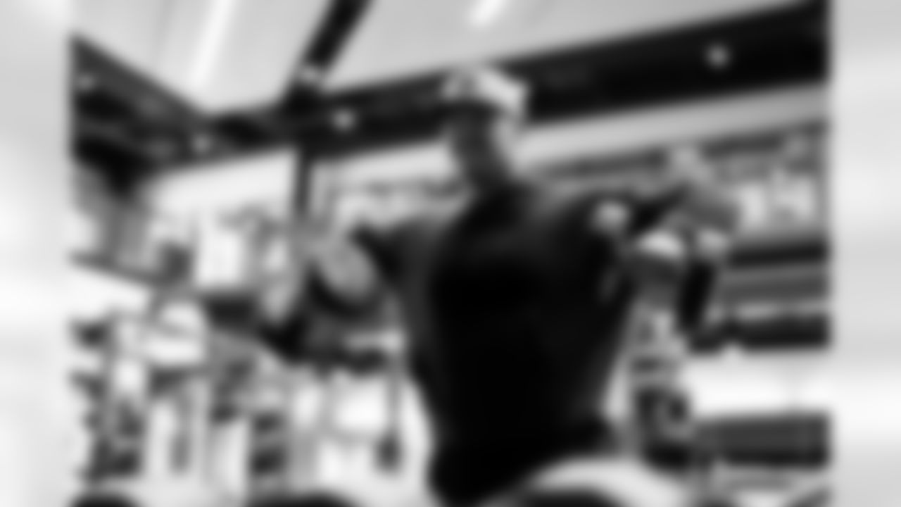 Spencer Brown (79). Buffalo Bills players work out during Phase One of voluntary off-season workouts, April 23, 2025 at the Buffalo Bills Training Center.