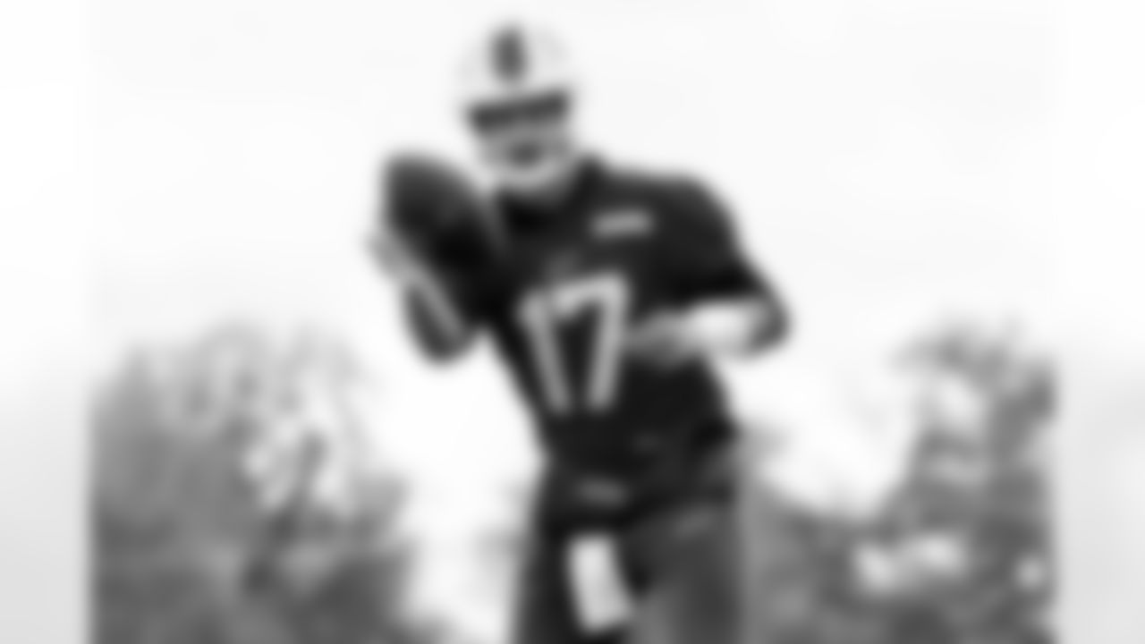 Josh Allen (17). Buffalo Bills Week 8 Practice, October 24, 2025 at Buffalo Bills Training Center.