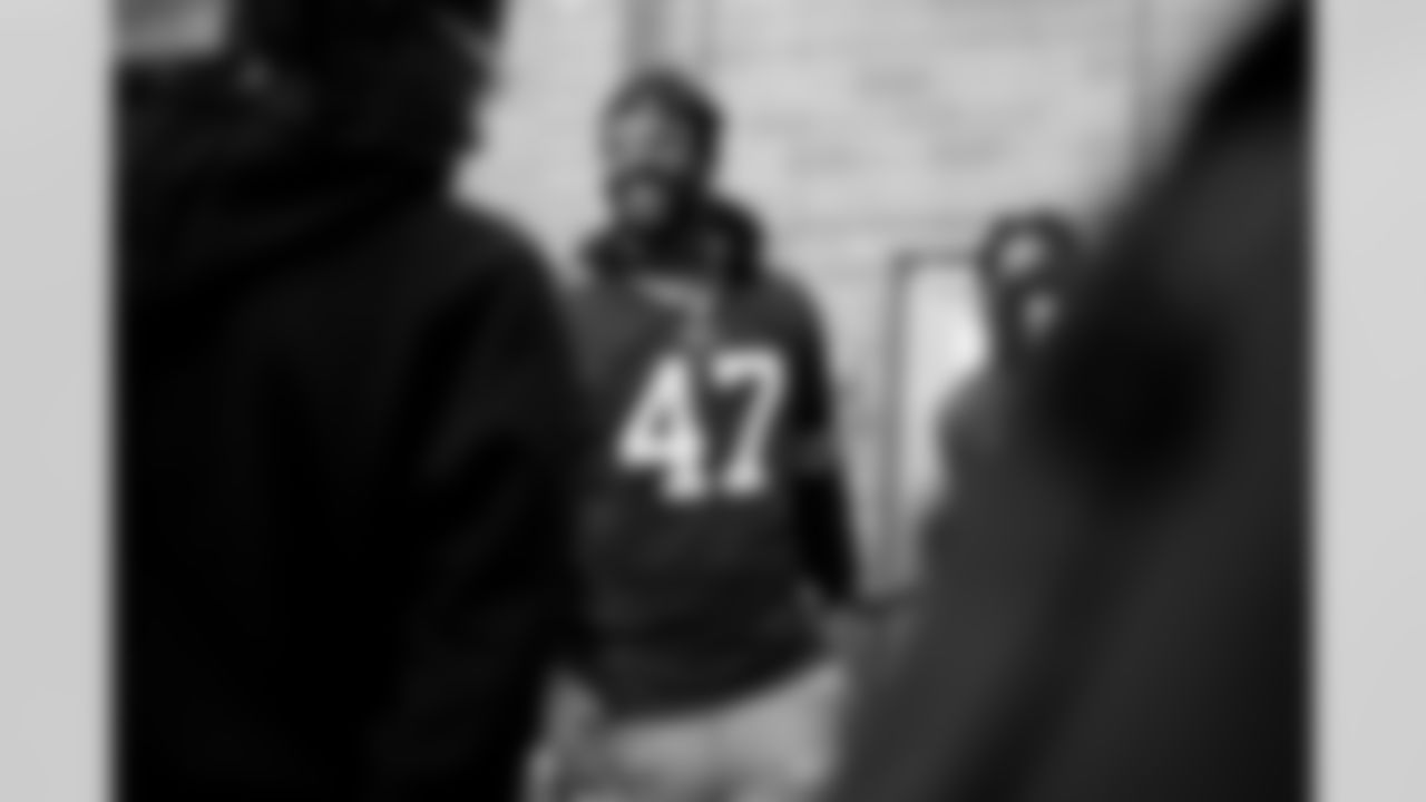 Christian Benford (47). Buffalo Bills Social Justice Committee Trade School Visit, October 07, 2025 at McKinley High School.