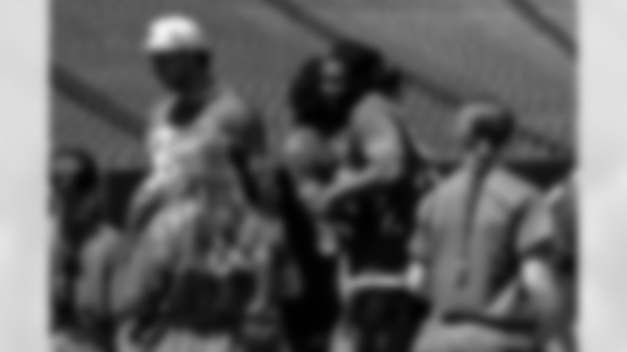 Laviska Shenault Jr. (15), KJ Hamler (19). Buffalo Bills and Wegmans Play 60, May 16, 2025 at Highmark Stadium.