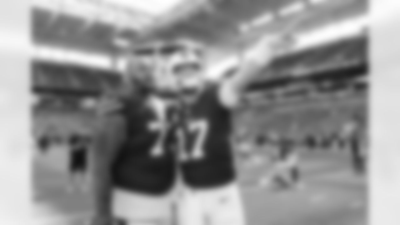 Dion Dawkins (73), Josh Allen (17). Miami Dolphins vs Buffalo Bills, Regular Season, November 09, 2025 at Hard Rock Stadium.