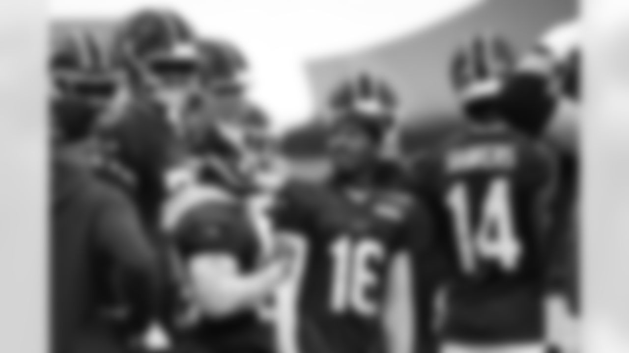 Frank Gore Jr (20), Spencer Brown (79), Mecole Hardman (16), Tyrell Shavers (14). Buffalo Bills Week 18 Practice, January 02, 2026 at Highmark Stadium.