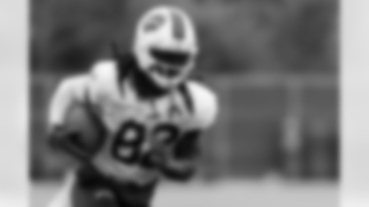 Kristian Wilkerson (82). Buffalo Bills Training Camp, August 19, 2025 at Buffalo Bills Training Facility.