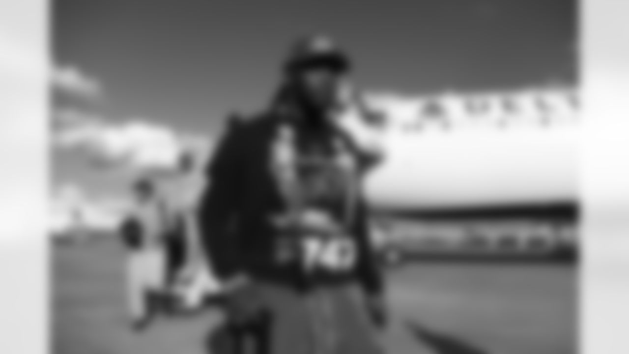 Larry Ogunjobi (99). Buffalo Bills arrive in Jacksonville, January 10, 2026.