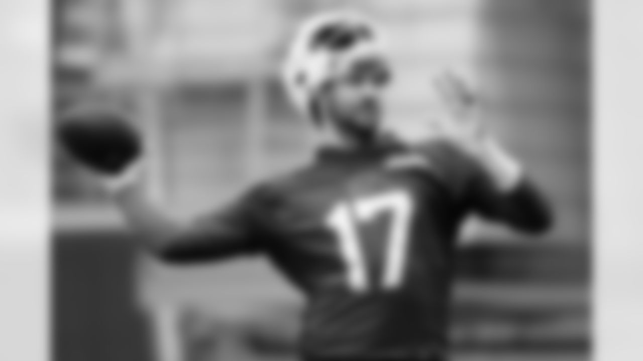 Josh Allen (17). Buffalo Bills Wild Card Week Thursday Practice, January 08, 2026 at Buffalo Bills Training Center.