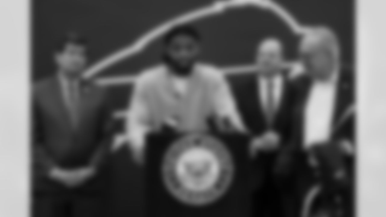 Damar Hamlin and U.S. Senate Majority Leader Chuck Schumer announce the HEARTS Act, December 09, 2024 at Cheektowaga Central High School.