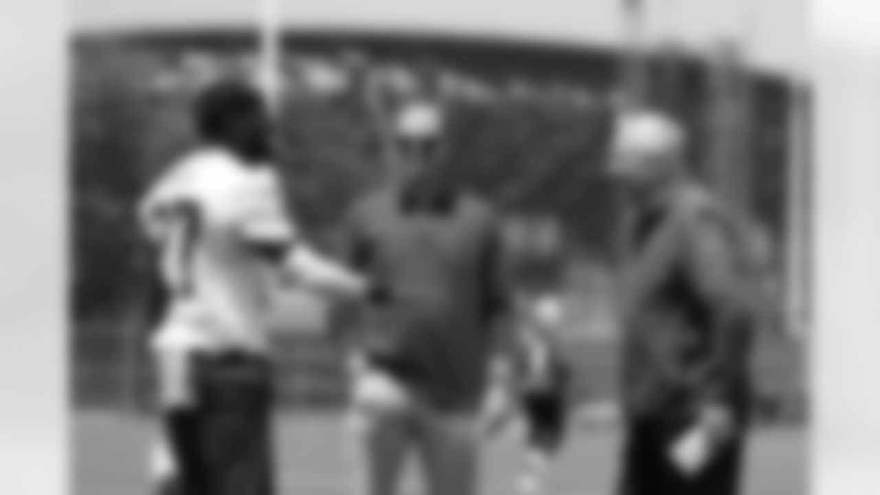Tre'Davious White (27), Kevyn Adams, Terry Pegula. Buffalo Bills Mandatory Minicamp, June 11, 2025 at the Buffalo Bills Training Center.