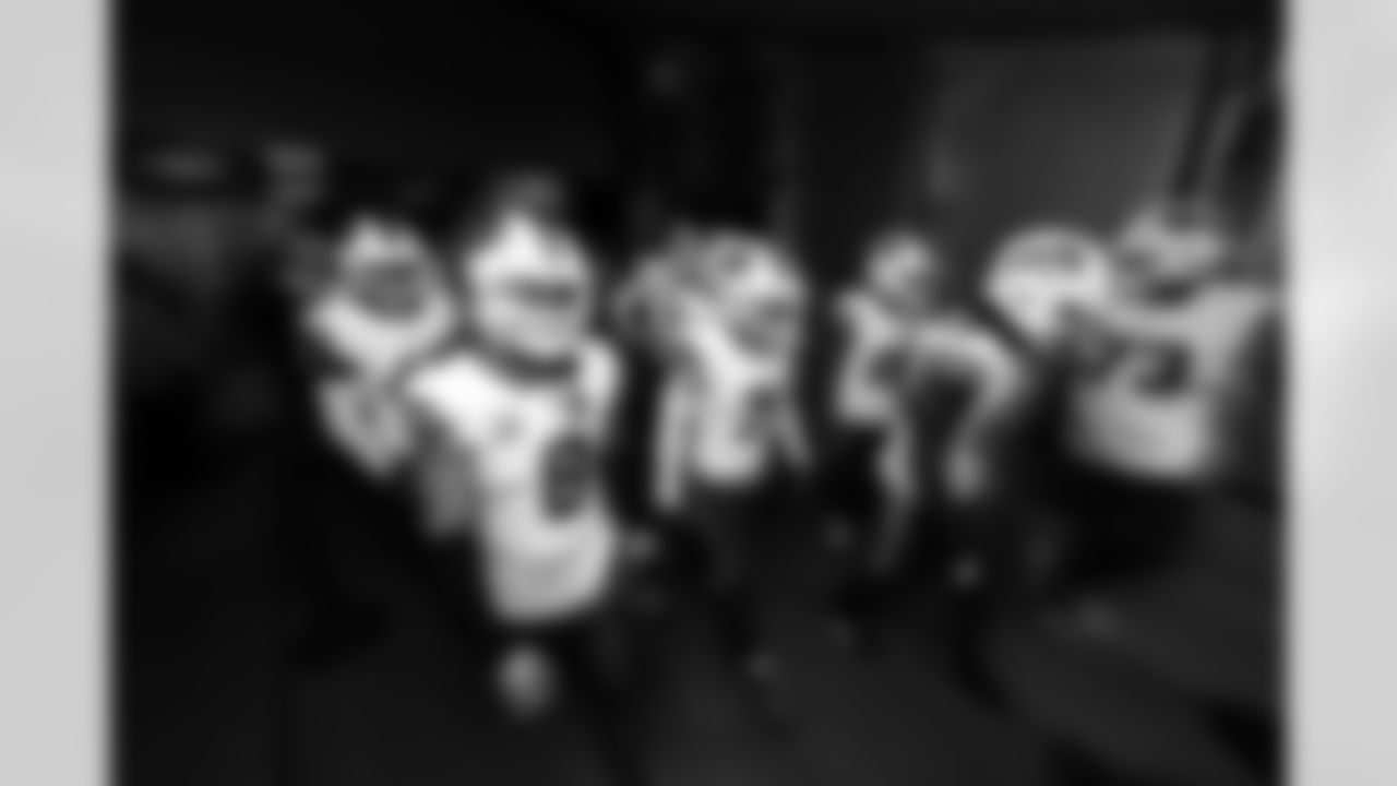 Terrel Bernard (8), Taron Johnson (7), Dion Dawkins (73), Javon Solomon (56). Carolina Panthers vs Buffalo Bills, Regular Season, October 26, 2025 at Bank of America Stadium.