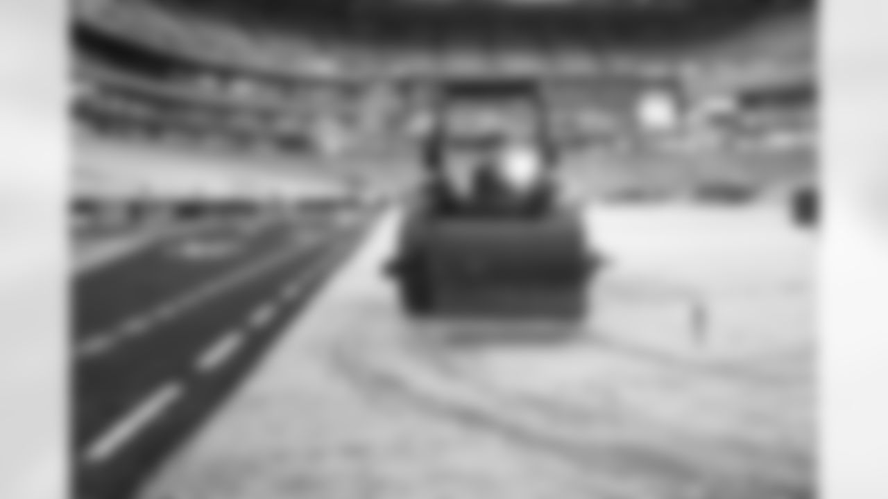 Crews lay the first sod at New Highmark Stadium, October 07, 2025.