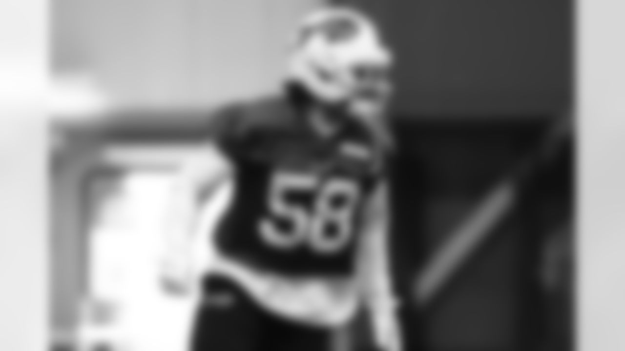 Matt Milano (58). Buffalo Bills Wild Card Week Friday Practice, January 09, 2026 at Buffalo Bills Training Center.
