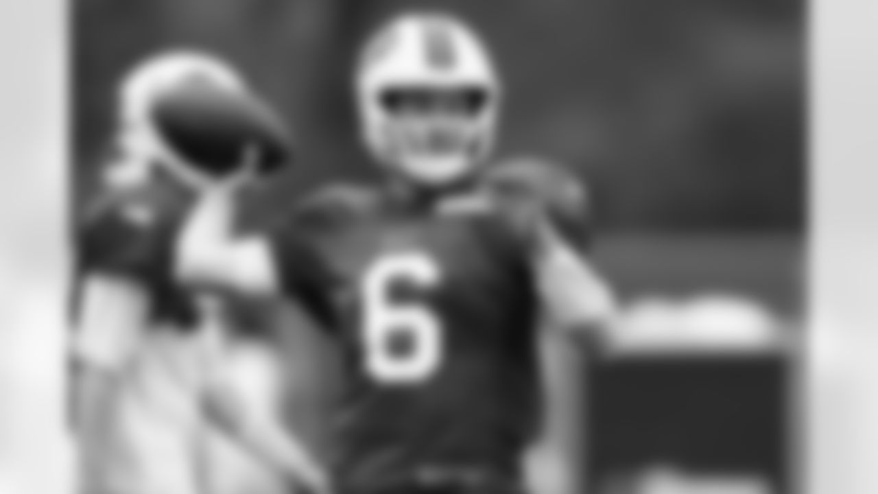 Shane Buechele (6). Buffalo Bills Training Camp, August 20, 2025 at Buffalo Bills Training Facility.