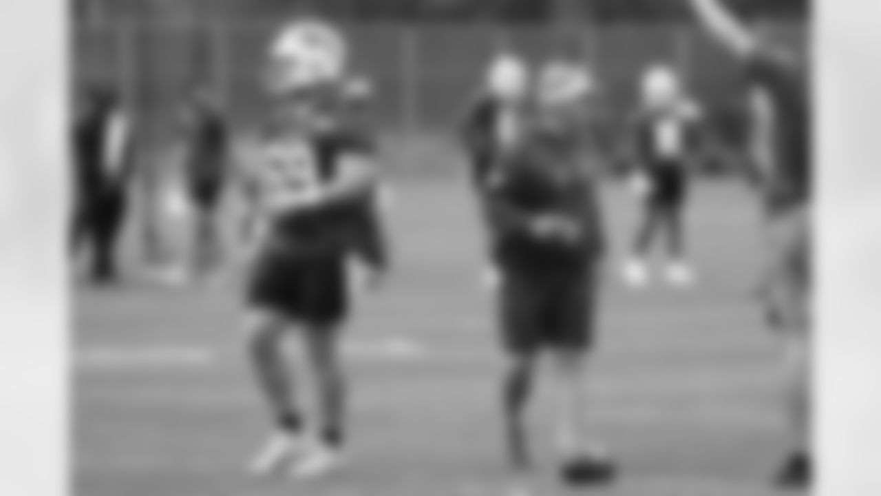 Reid Ferguson (69), Chris Tabor. Buffalo Bills OTA workouts, May 27, 2025 at the Buffalo Bills Training Center.