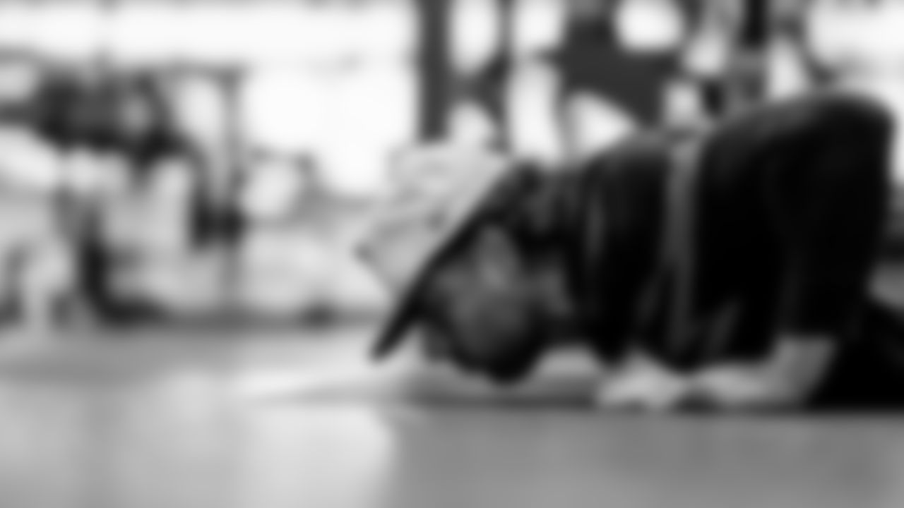 Matt Milano (58), B&W, Black and White. Buffalo Bills players train during Phase One of voluntary off-season workouts, April 30, 2025 at the Buffalo Bills Training Center.