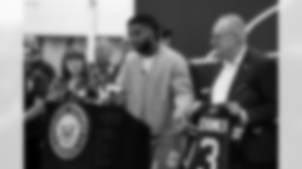 Damar Hamlin and U.S. Senate Majority Leader Chuck Schumer announce the HEARTS Act, December 09, 2024 at Cheektowaga Central High School.