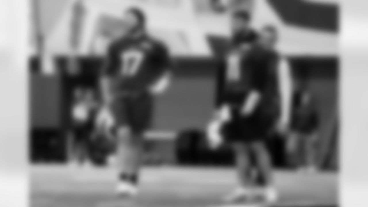 Josh Allen (17), Mitchell Trubisky (11). Buffalo Bills Divisional Round, January 15, 2026 at Buffalo Bills Training Center.