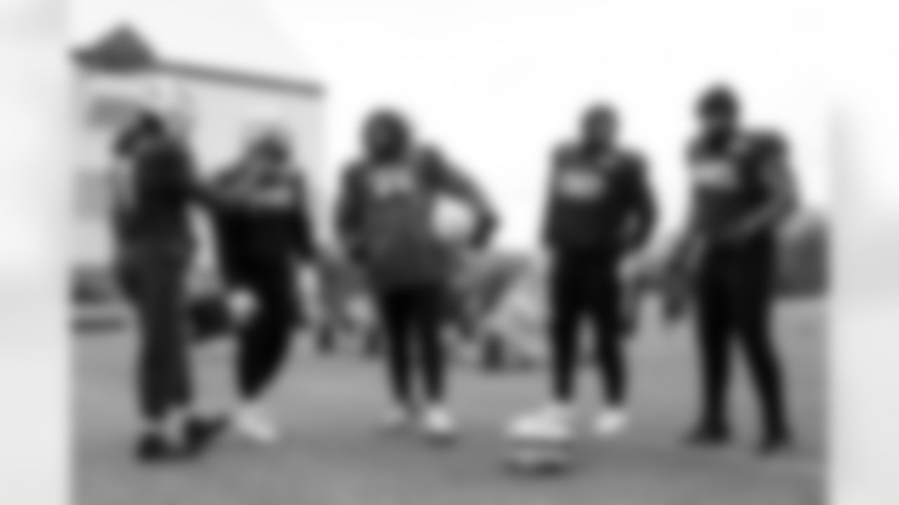 Tommy Akingbesote (71), Javon Solomon (56), Jordan Phillips (52), Deone Walker (96), DaQuan Jones (92). Buffalo Bills Week 11 Practice, November 13, 2025 at Buffalo Bills Training Center.