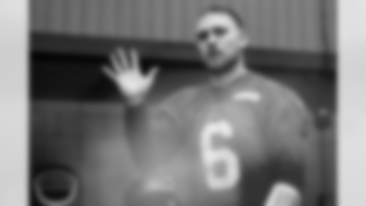 Shane Buechele (6). Buffalo Bills Week 15 Practice, December 12, 2025 at Buffalo Bills Training Center.