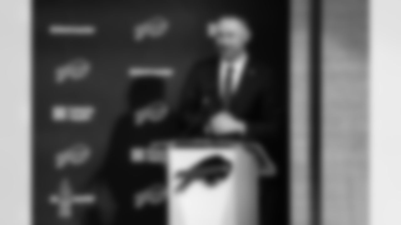 Joe Brady's Head Coach Introduction, January 29, 2026 at Buffalo Bills Training Center.