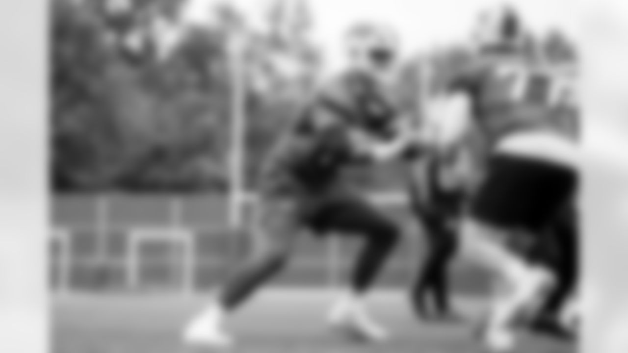 Spencer Brown (79), Chase Lundt (77). Buffalo Bills Mandatory Minicamp, June 12, 2025 at the Buffalo Bills Training Center.