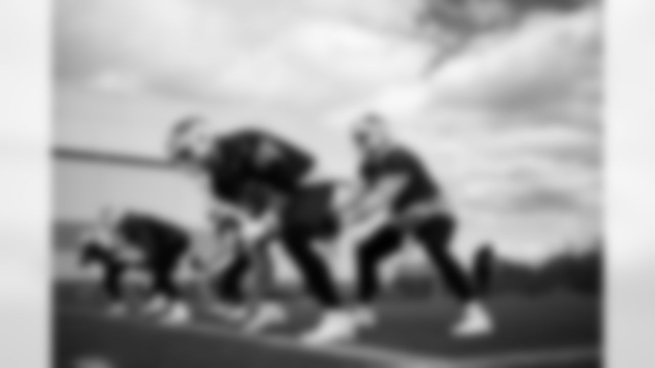 Connor McGovern (66), Josh Allen (17). Buffalo Bills Week 10 Practice, November 06, 2025 at Buffalo Bills Training Center.