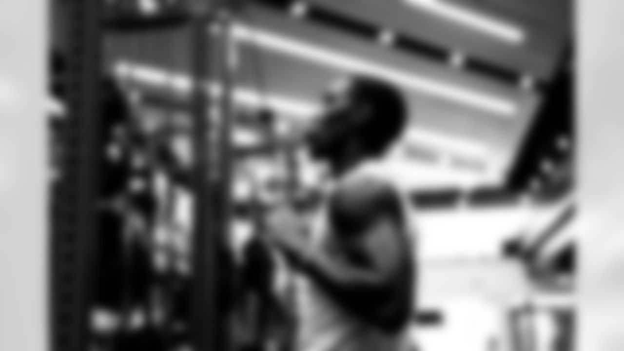 Tyrell Shavers (80). Buffalo Bills players work out during Phase One of voluntary off-season workouts, April 23, 2025 at the Buffalo Bills Training Center.