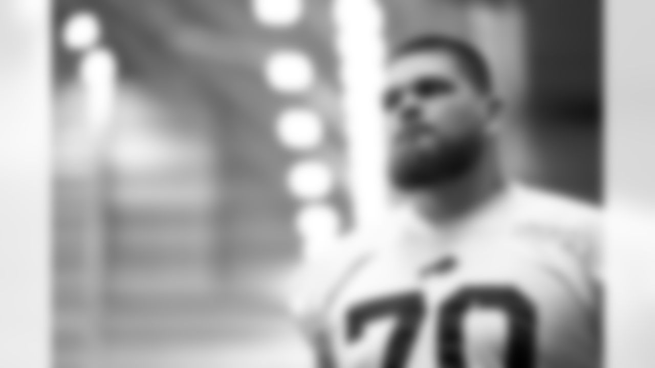 Alec Anderson (70). Buffalo Bills Wild Card Week Thursday Practice, January 08, 2026 at Buffalo Bills Training Center.