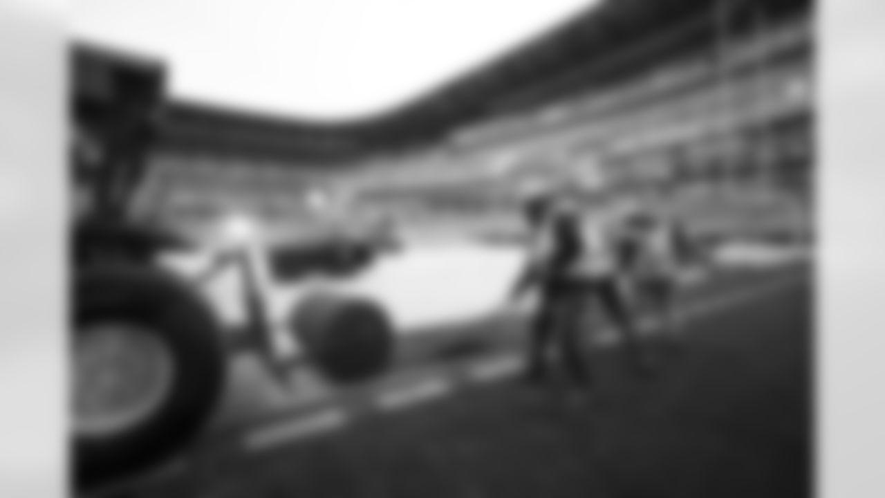 Crews lay the first sod at New Highmark Stadium, October 07, 2025.