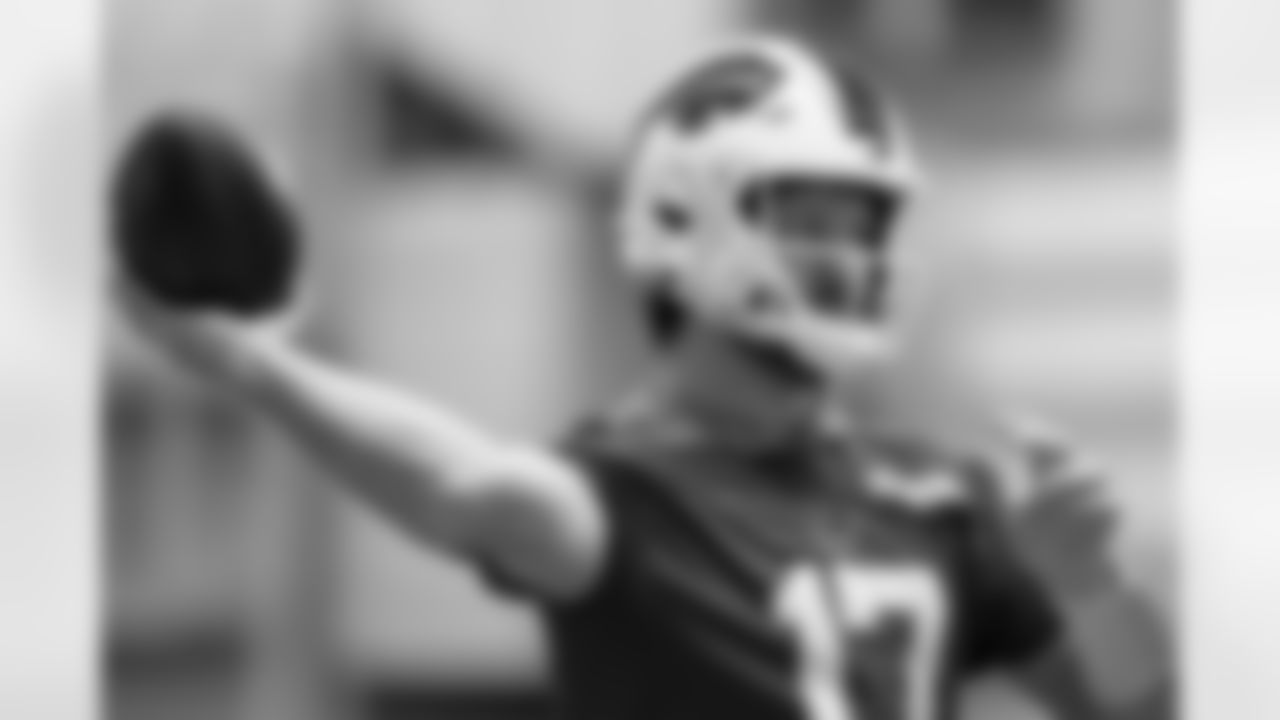 Josh Allen (17). Buffalo Bills Week 12 Practice, November 18, 2025 at Buffalo Bills Training Center.