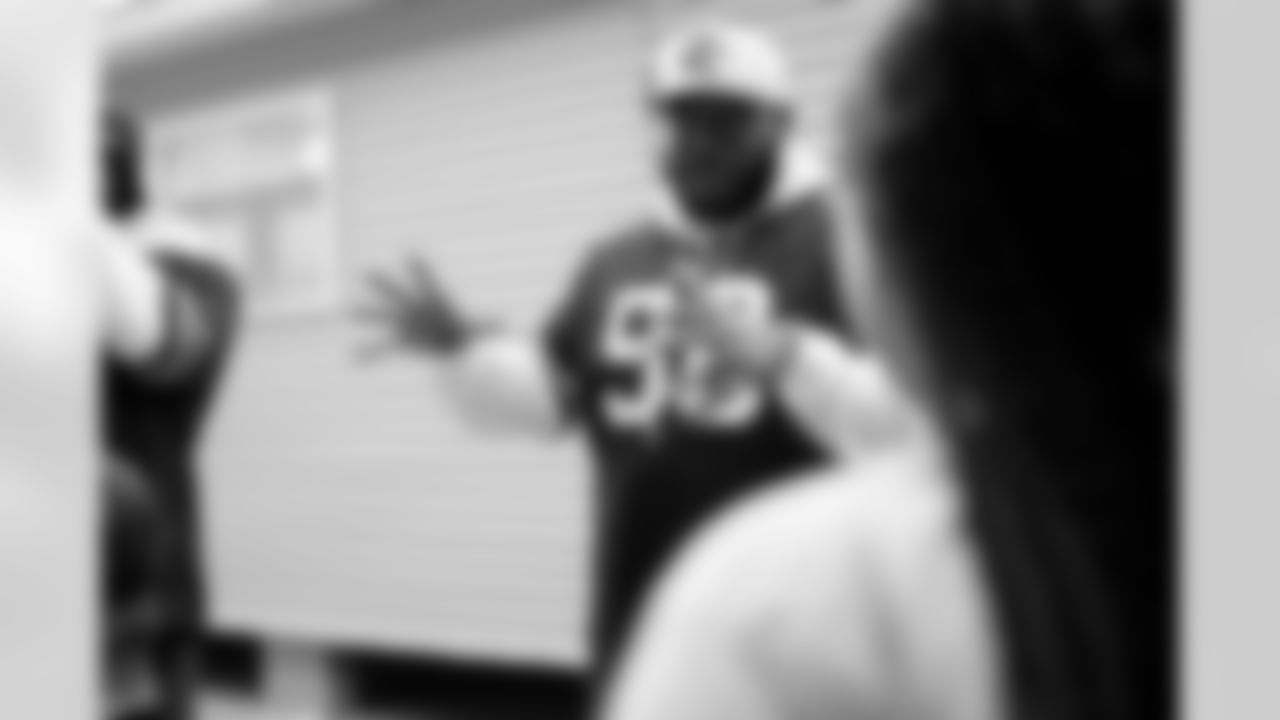 DeWayne Carter (90). Buffalo Bills Social Justice Committee Trade School Visit, October 07, 2025 at McKinley High School.