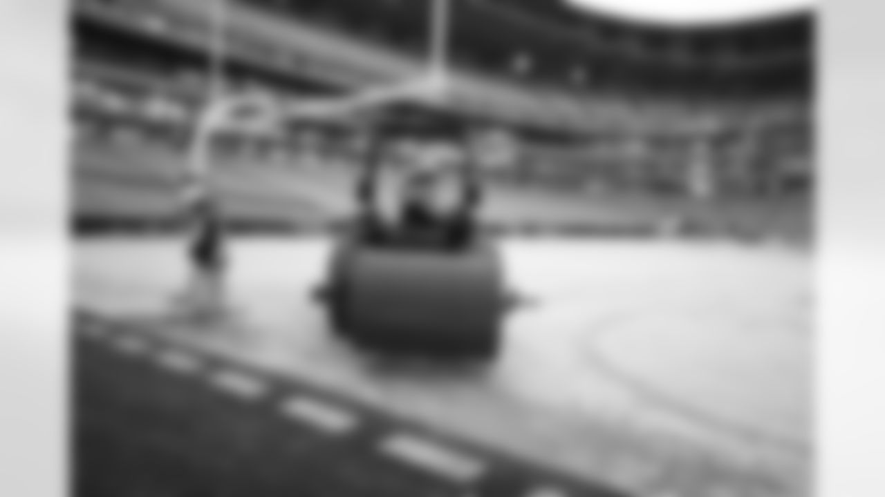 Crews lay the first sod at New Highmark Stadium, October 07, 2025.
