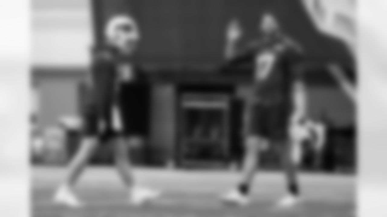 Josh Allen (17), Shane Buechele (6). Buffalo Bills Divisional Round, January 15, 2026 at Buffalo Bills Training Center.