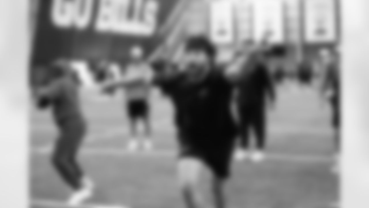 Dawson Knox. Buffalo Bills players train and take part in a field days competition during Phase Two of voluntary off-season workouts, May 12, 2025 at the Buffalo Bills Training Center.