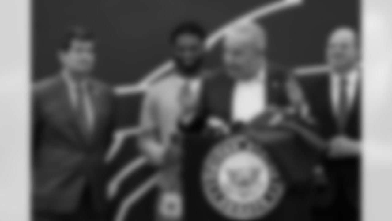 Damar Hamlin and U.S. Senate Majority Leader Chuck Schumer announce the HEARTS Act, December 09, 2024 at Cheektowaga Central High School.